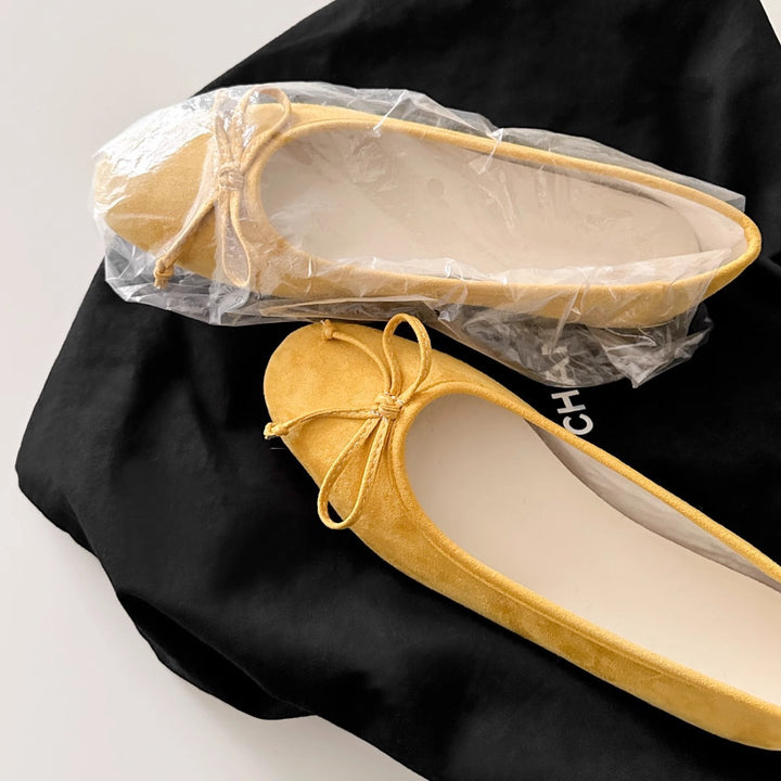 Damen Ballerinas mit zartem Schleifen-Detail und hochwertigem Wildleder Drune