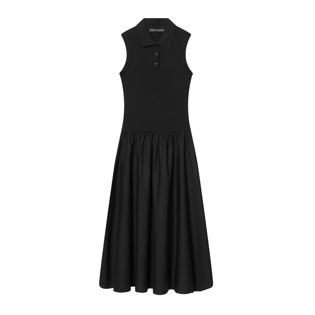 Damen Polo-Kleid mit schwingendem Rock und klassischem Kragen Drune