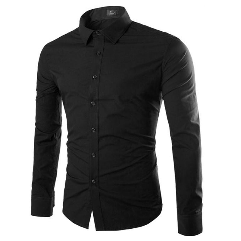 Herren elegante Langarmhemd Drune
