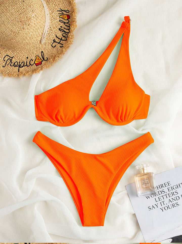 Damen Triangel-Bikini mit asymmetrischem Schnitt und strukturiertem Design Drune