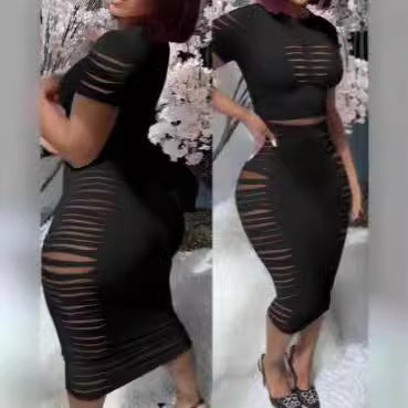 Damen Figurbetontes Kleid mit transparenten Cut-Out-Details Drune