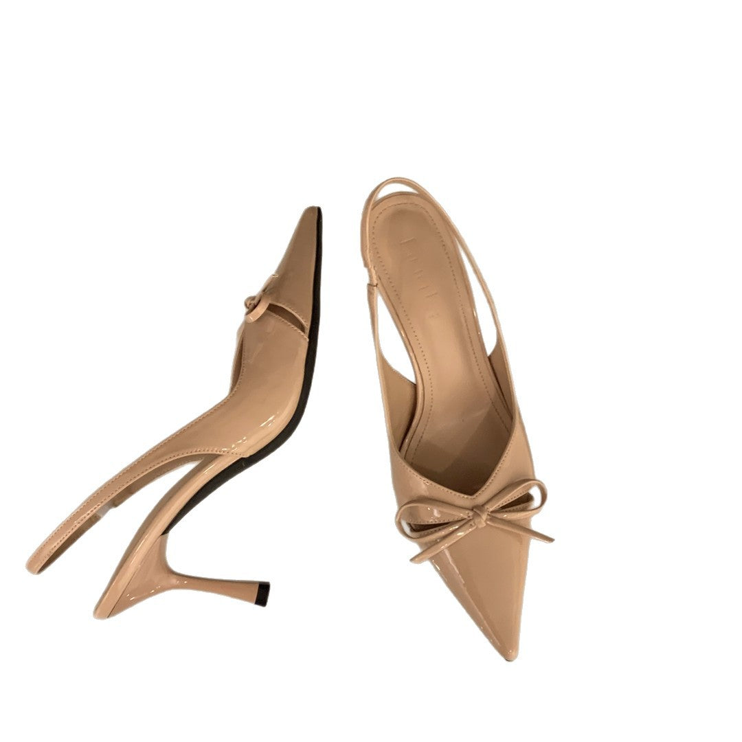 Damen elegante Slingback-Pumps mit Schleifenakzent Drune