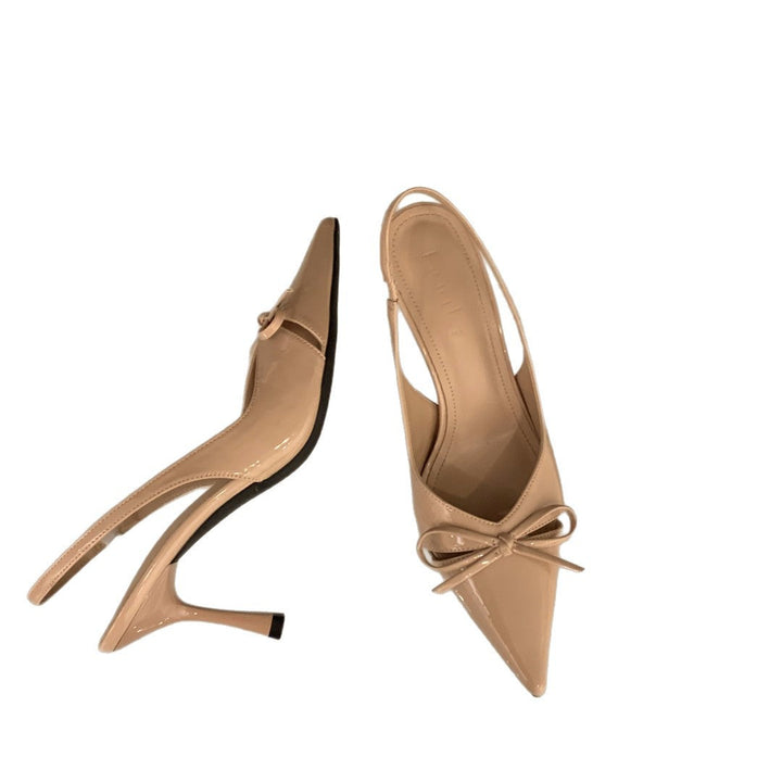 Damen elegante Slingback-Pumps mit Schleifenakzent Drune