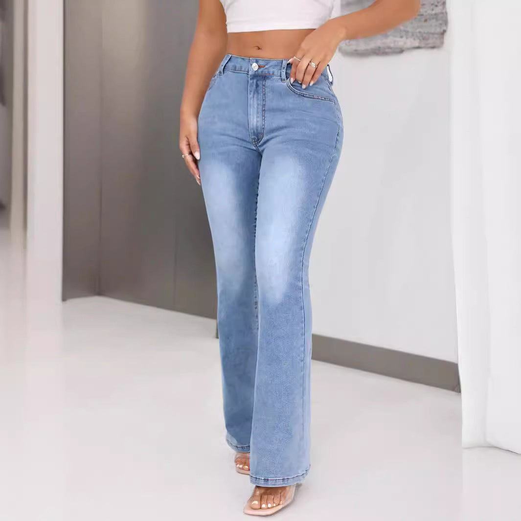 Damen Bootcut Jeans mit hohem Bund und ausgefallenem Design Drune