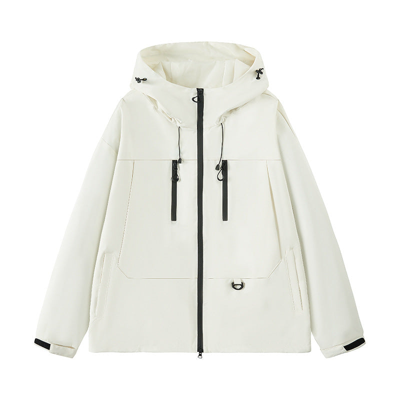 Herren wasserabweisende Outdoor-Jacke mit verstellbarer Kapuze und multifunktionalen Taschen Drune