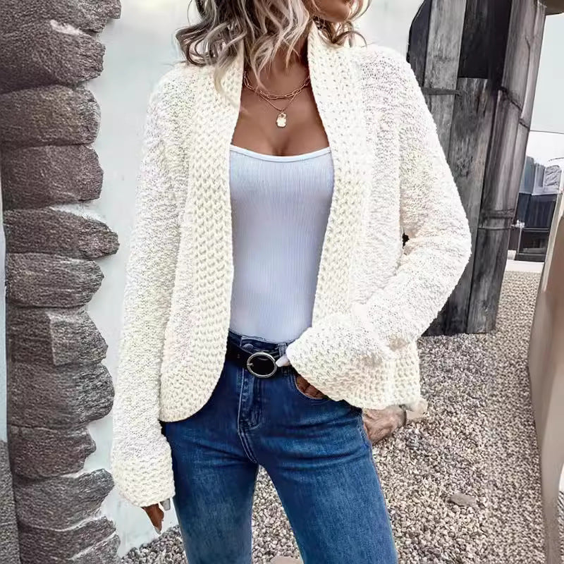Damen Lässige Strickjacke mit oversized Schnitt und eingestricktem Muster Drune