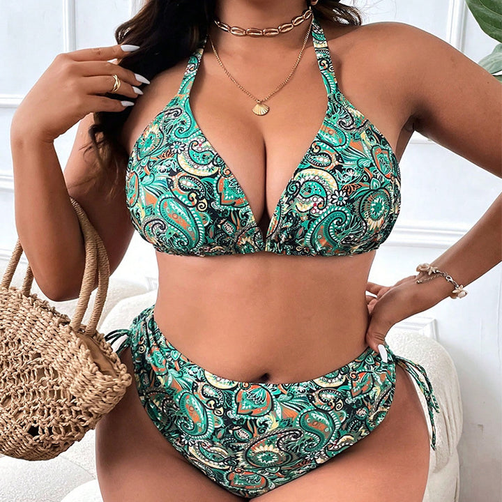 Damen Hochgeschnittener Bikini mit Vintage-Design Drune
