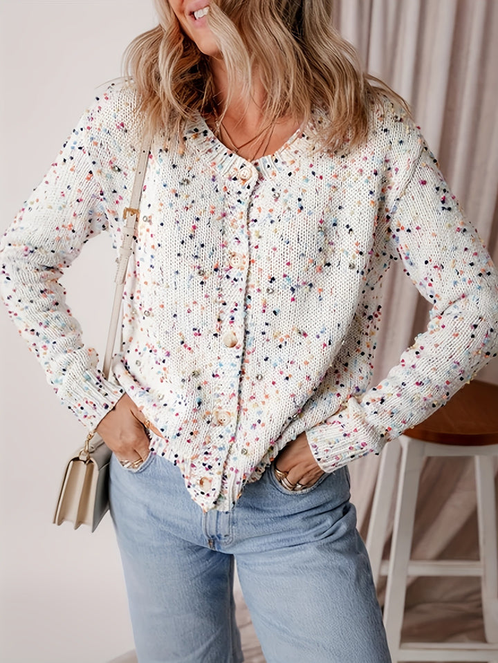Damen Strickjacke mit buntem muster Drune