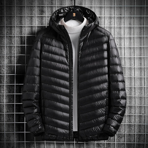 Herren nan ultraleichte Steppjacke mit Kapuze, winddichter Außenhülle und packbarem Thermofutter Drune