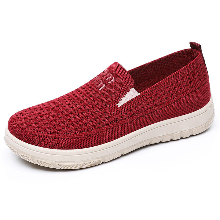 Damen nan nahtloser Strick-Slipper mit elastischem Einstieg und orthopädischer Memory-Fußbett-Stütze Drune