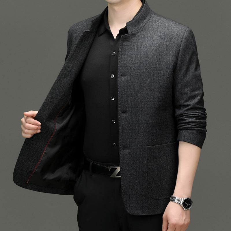 Herren modische Blazerjacke aus hochwertigem Stoff und elegantem Schnitt Drune