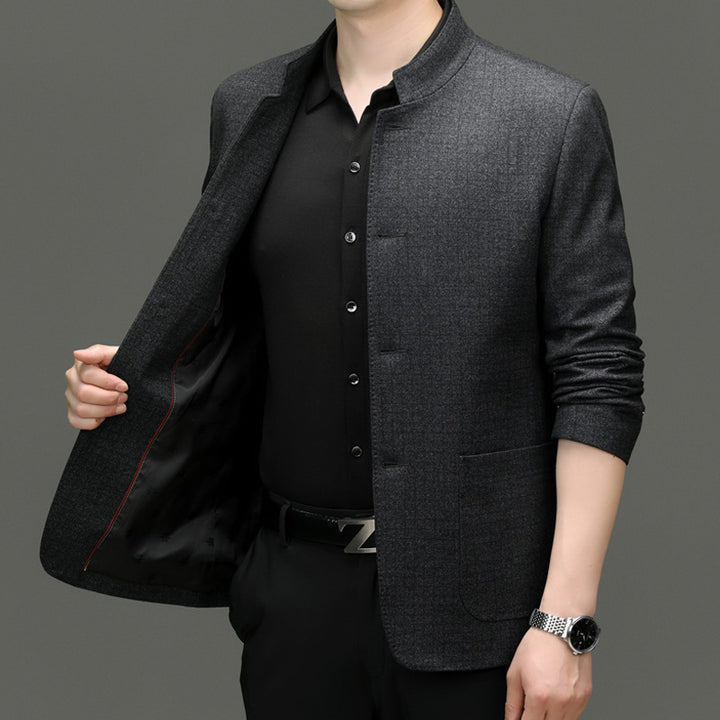 Herren modische Blazerjacke aus hochwertigem Stoff und elegantem Schnitt Drune