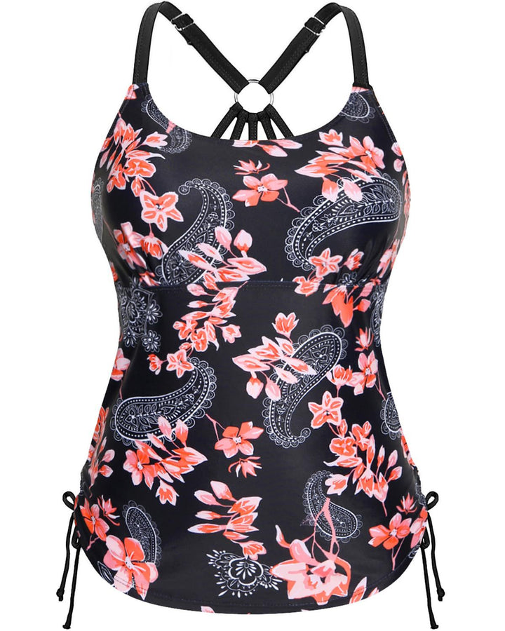 Damen Tankini mit floraler Musterung und verstellbaren Trägern Drune