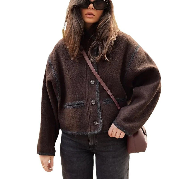 Damen modische oversized Wolljacke Drune