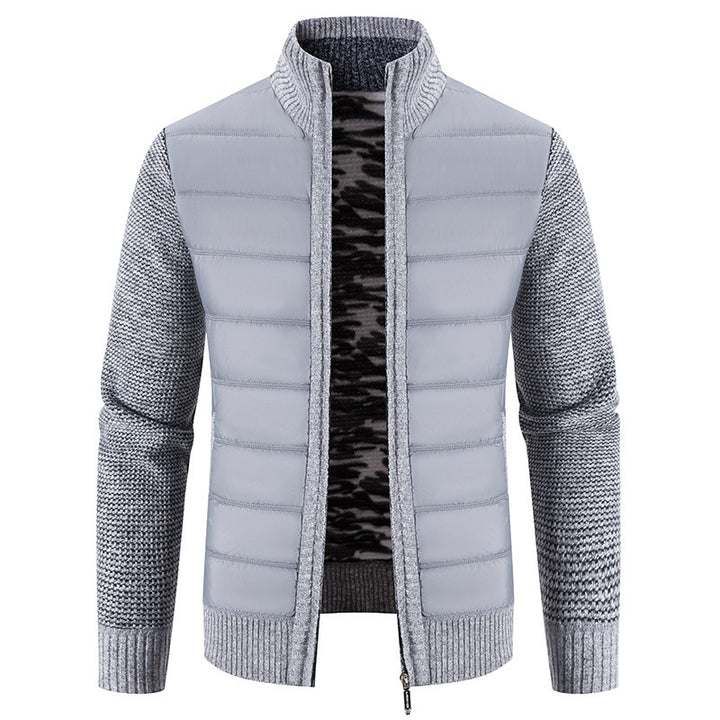 Herren hybride Steppjacke mit modischem Strickdesign Drune