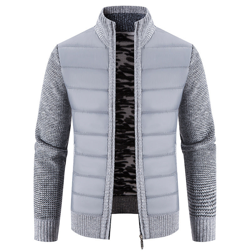 Herren hybride Steppjacke mit modischem Strickdesign Drune