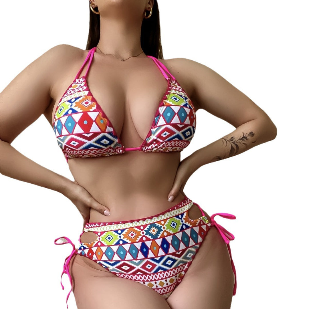 Damen Triangel-Bikini mit modernem Ethno-Druck Drune