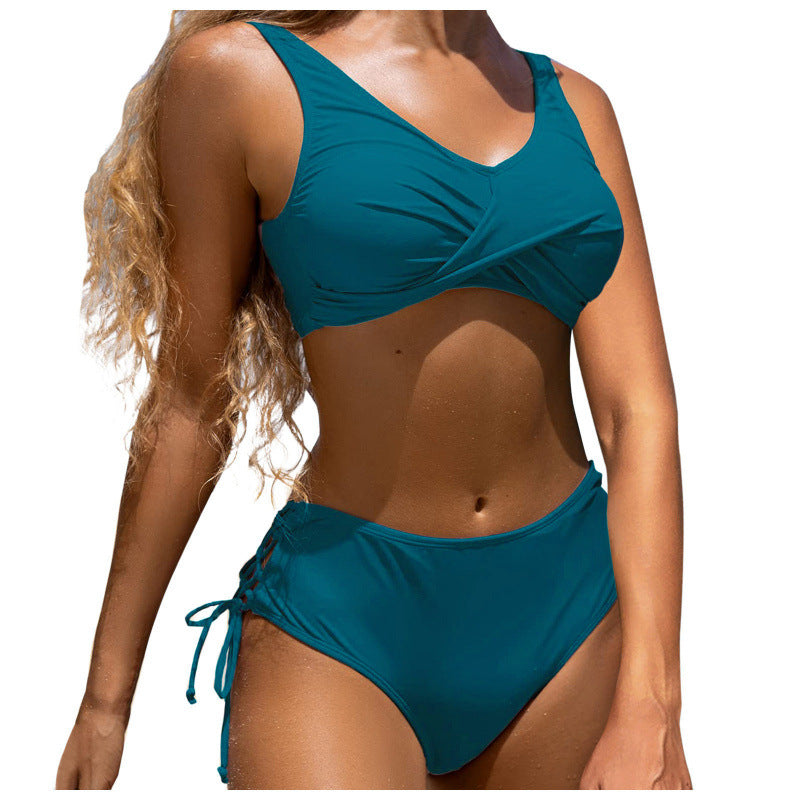 Damen Hochgeschnittener Bikini mit raffiniertem Wickeldetail Drune