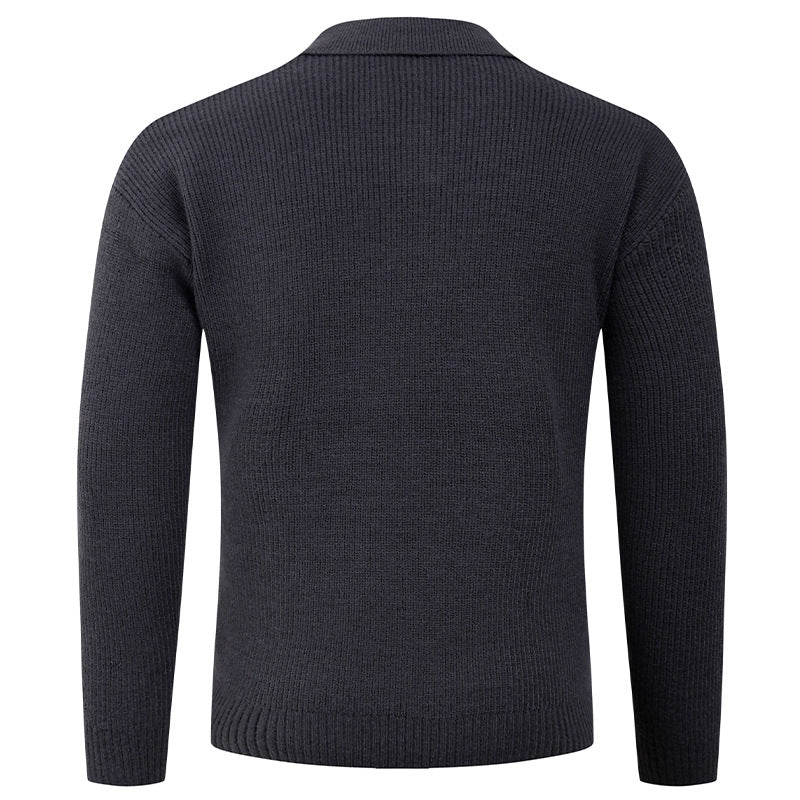 Herren lässiger Pullover mit modernem Kragen Drune
