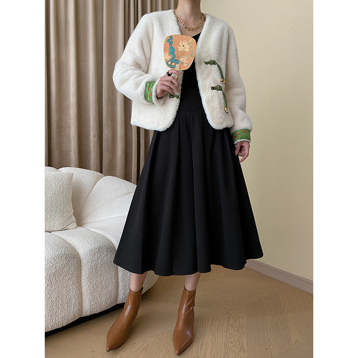 Damen kuschelige Strickjacke mit elegantem Detail Drune