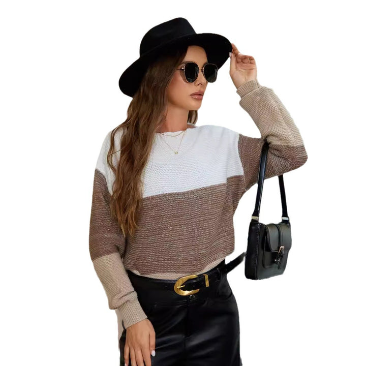 Damen lässiger Pullover mit trendigem Farbblock-Design Drune