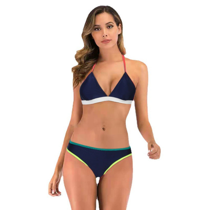 Damen Triangelbikini mit sportlichem Design und modischen Kontrasten Drune