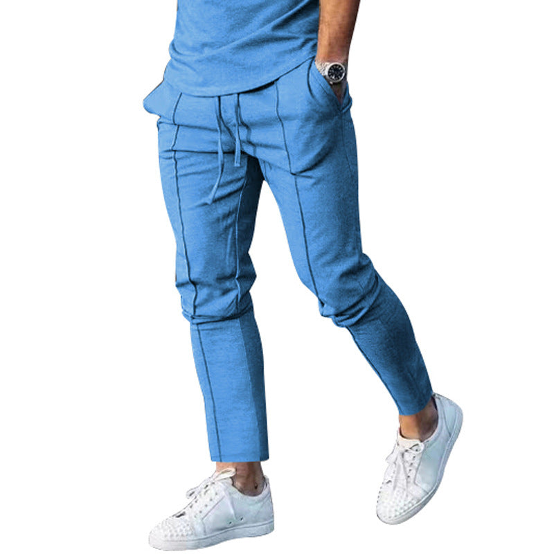 Herren nan Slim Tapered Jogginghose mit dekorativen Steppnähten, elastischem Tunnelzug und schmalem Knöchelabschluss Drune