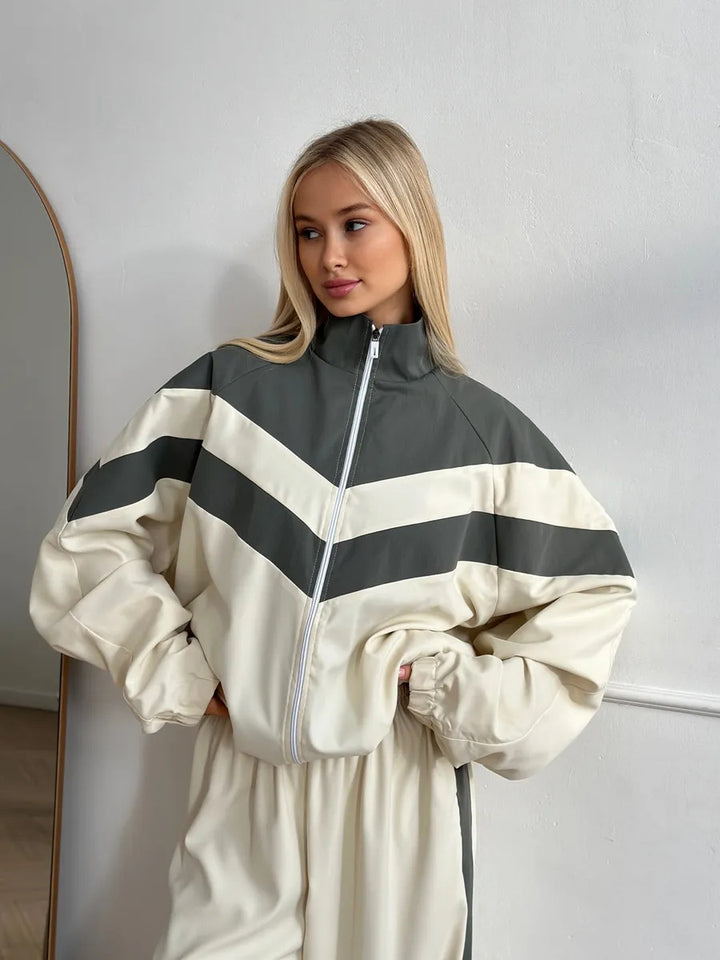 Damen Sportliche Jacke mit hohem Kragen Drune