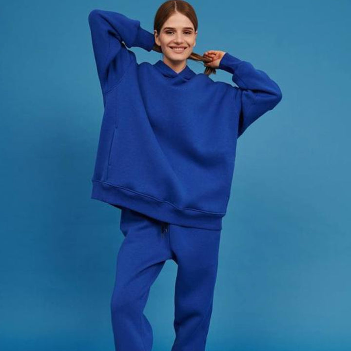 Damen nan oversized Kapuzen-Loungewear-Set mit extragroßer Kapuze und taillierter Jogginghose Drune