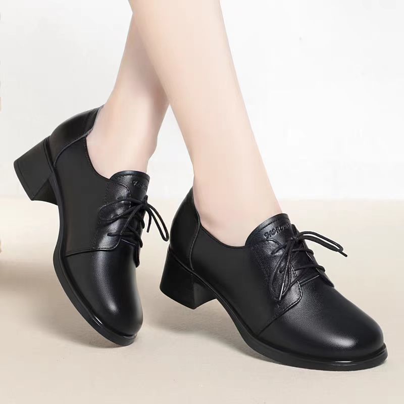 Damen Elegante und bequeme Schnürschuhe mit Blockabsatz Drune