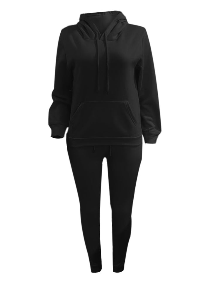Herren nan sportliches Jogginganzug-Set mit Kapuzenpullover Kängurutasche und schmal zulaufender Jogginghose Drune