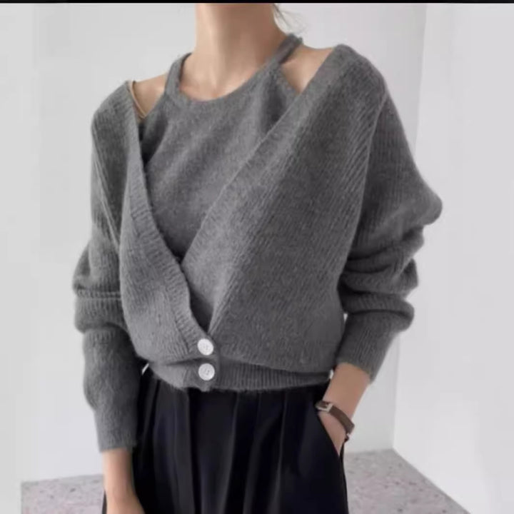 Damen Strickjacke mit offenem Schnitt und Rippstruktur Drune