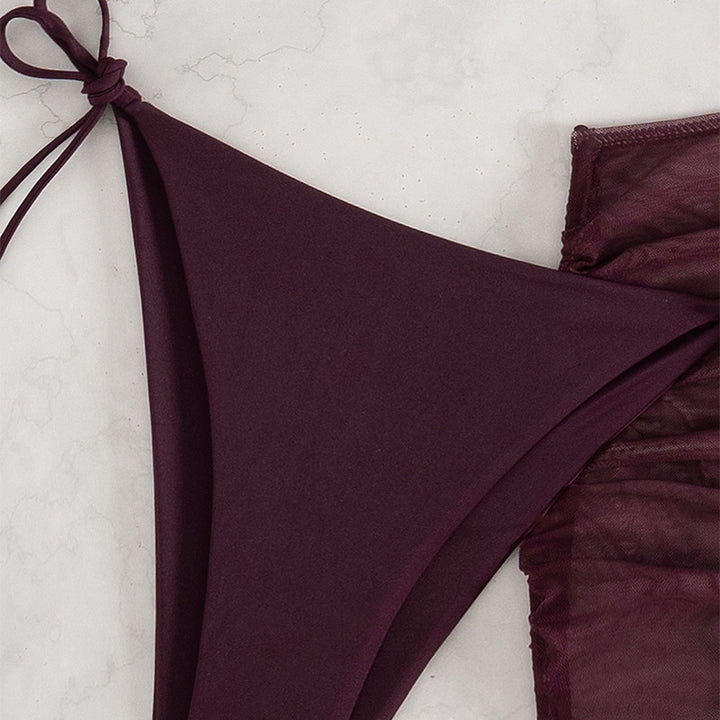 Damen Bikini-Set mit Triangle-Oberteil und verstellbarem Rock Drune