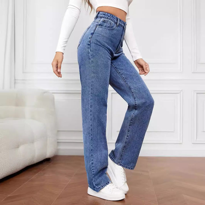 Damen Weitgeschnittene Hochbundjeans Drune