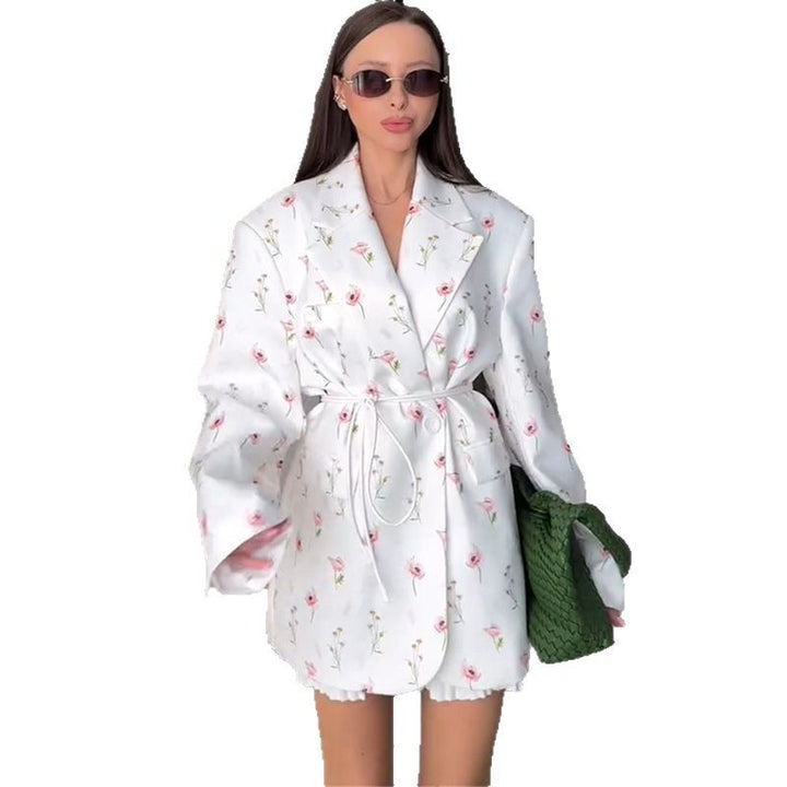 Damen Elegante Blazerjacke mit floralen Details Drune