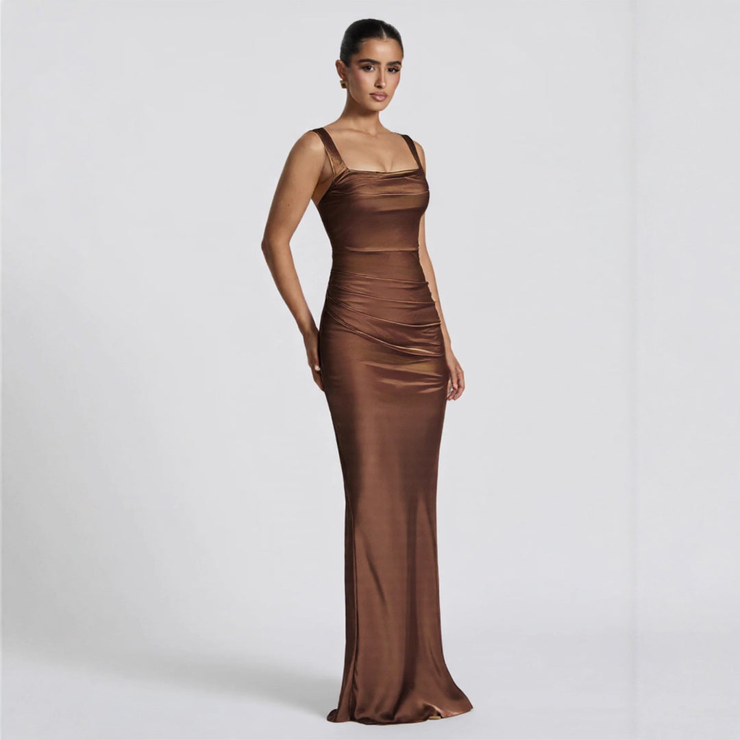 Damen Langarm Abendkleid Drune
