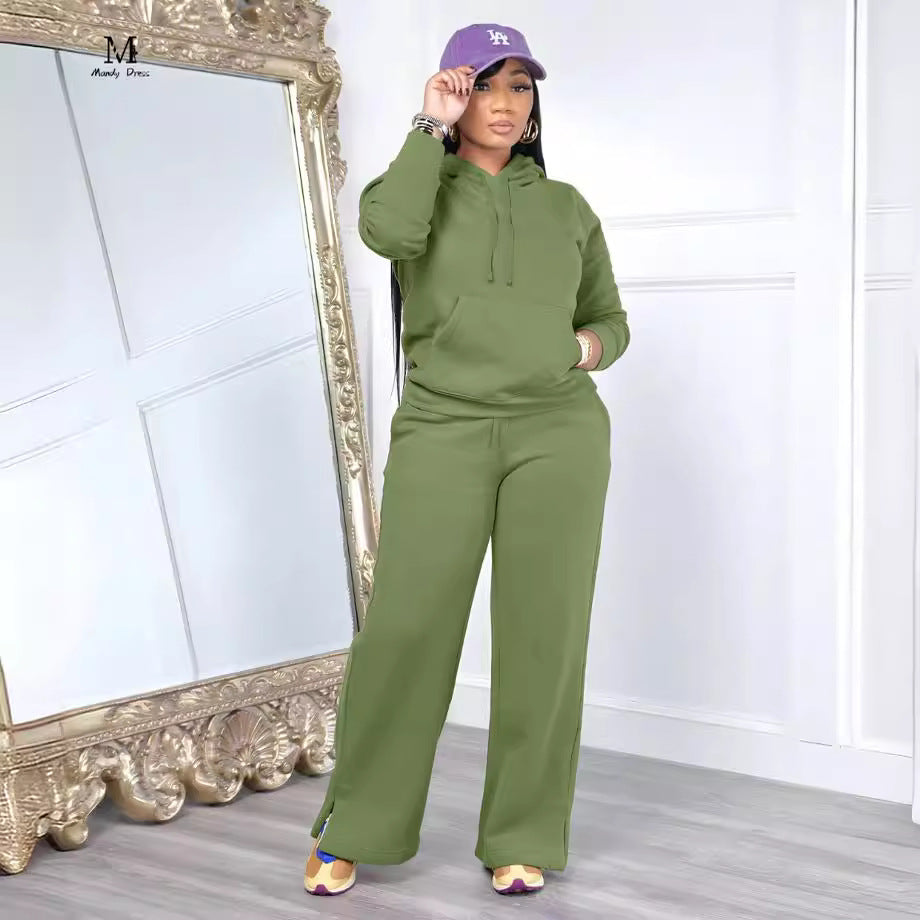 Damen entspannter Hooded Sweatsuit Drune