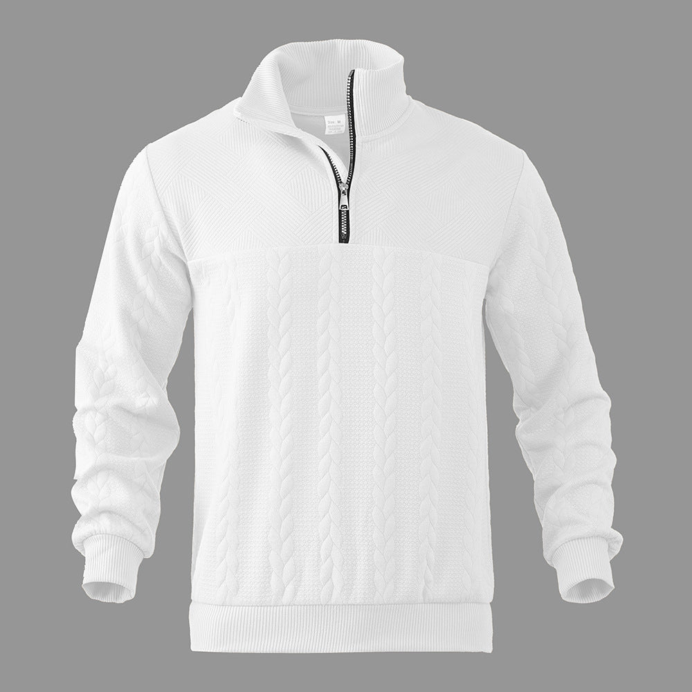 Herren Pullover mit strukturierter Optik und hohem Kragen Drune