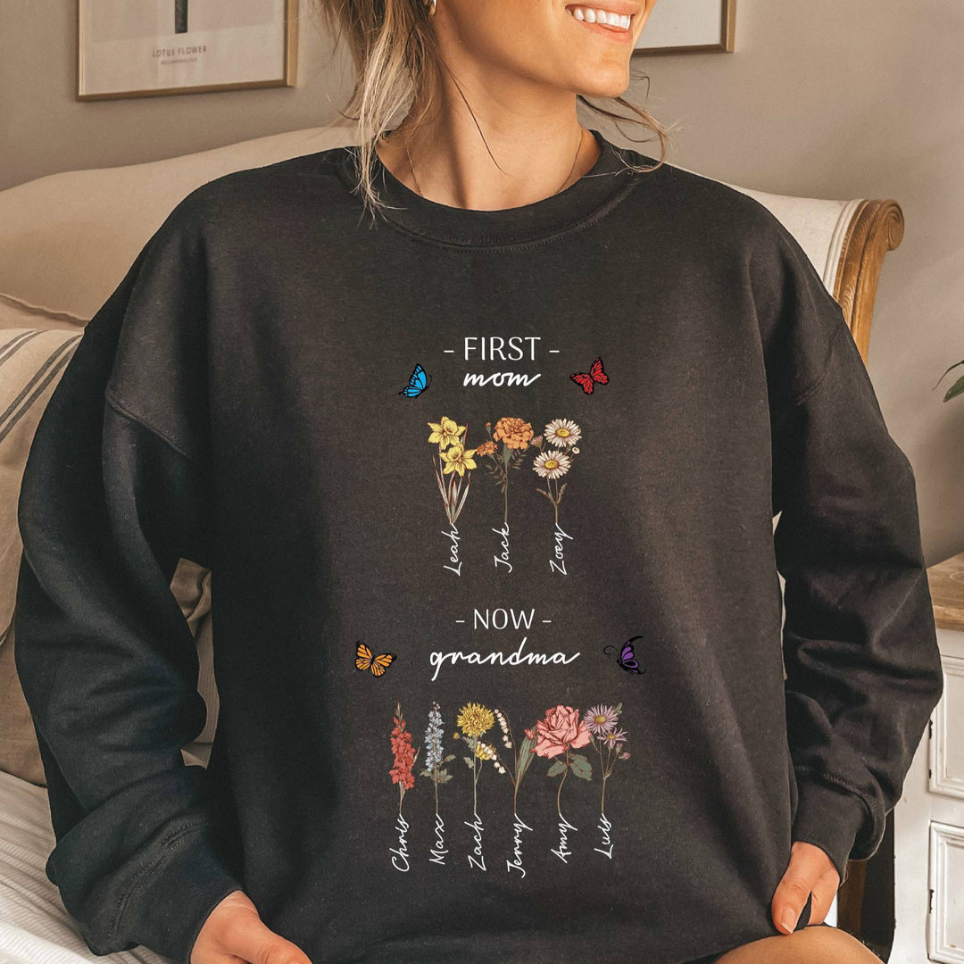 Damen Sweatshirt mit floralem Druck und inspirierendem Schriftzug Drune