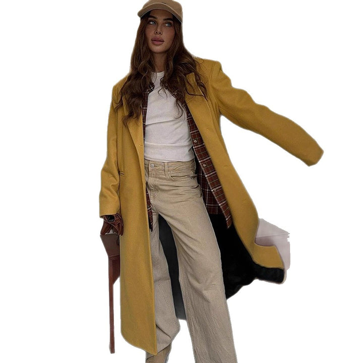 Damen Oversized Wollmantel mit stilvollem Schnitt Drune