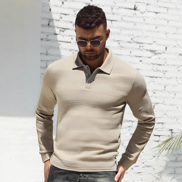 Herren Langarm Poloshirt Drune