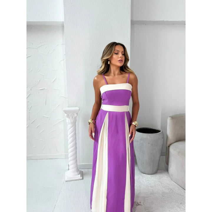 Damen Maxikleid mit eleganten Drapierungen Drune