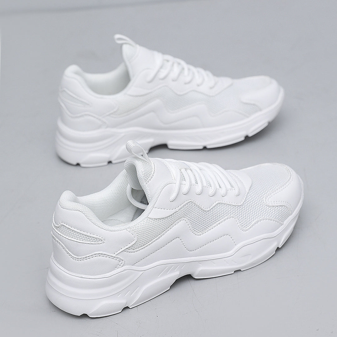 Unisex nan Plateau-Sneaker mit atmungsaktivem Mesh-Obermaterial, gepolsterter Fersenkappe und profilierter Gummilaufsohle Drune