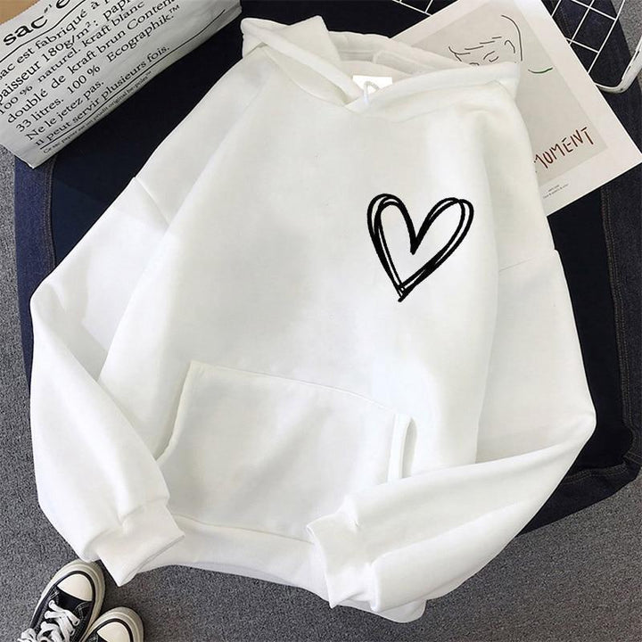 Damen Kapuzenpullover mit lieblichen Herzmotiv Drune
