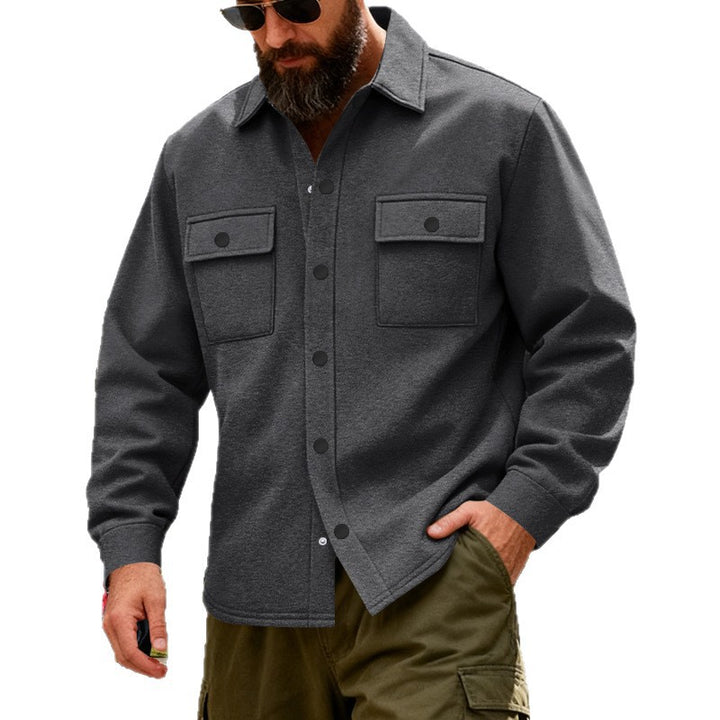 Herren nan robuste Overshirt Jacke mit aufgesetzten Brusttaschen und wärmendem Futter Drune