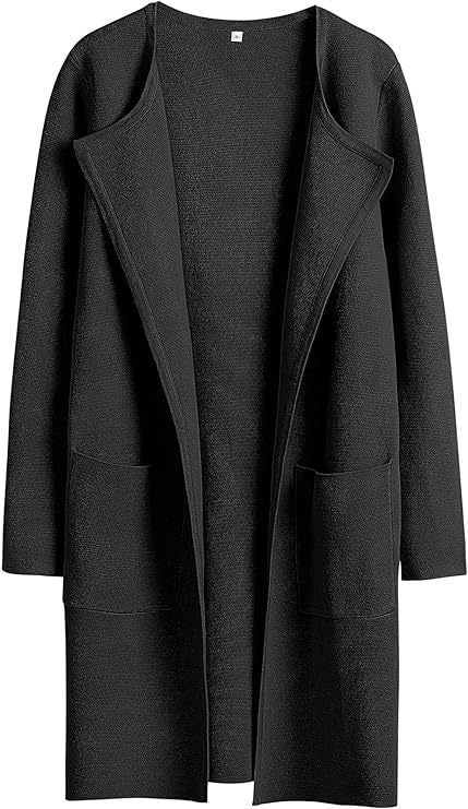 Damen Oversized Strickmantel mit offenen Fronten und praktischen Taschen Drune
