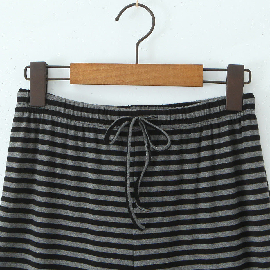 Damen Weite Streifenhose mit elastischem Bund Drune
