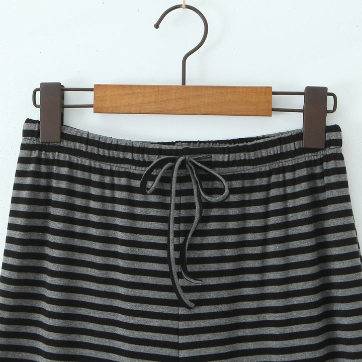 Damen Weite Streifenhose mit elastischem Bund Drune