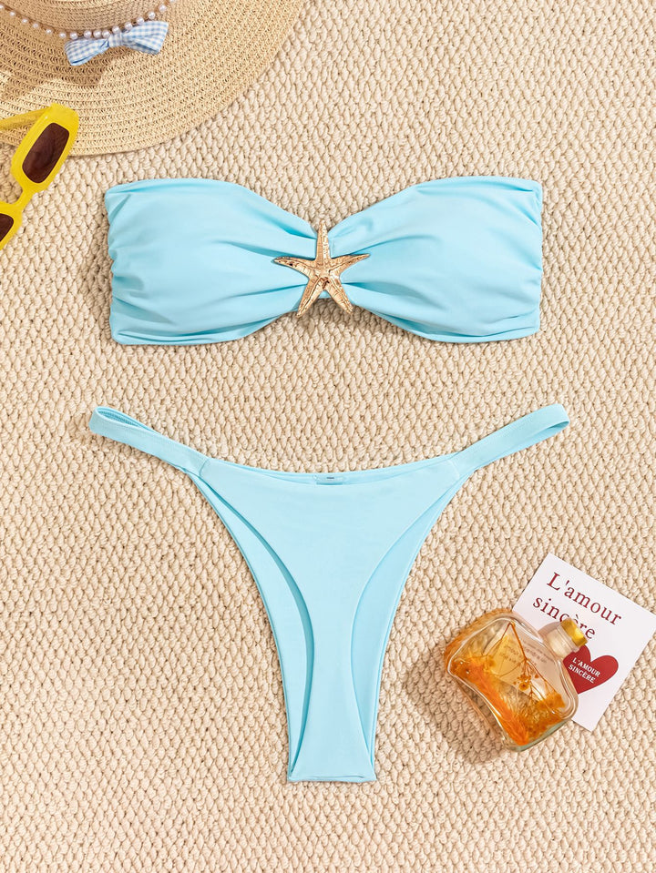 Damen Bandeau-Bikini mit elegantem Verschluss und modischem Design Drune