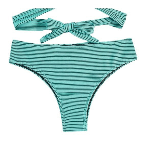 Damen Push-Up Bikini-Top mit elegantem Wickeldesign und goldenen Akzenten Drune